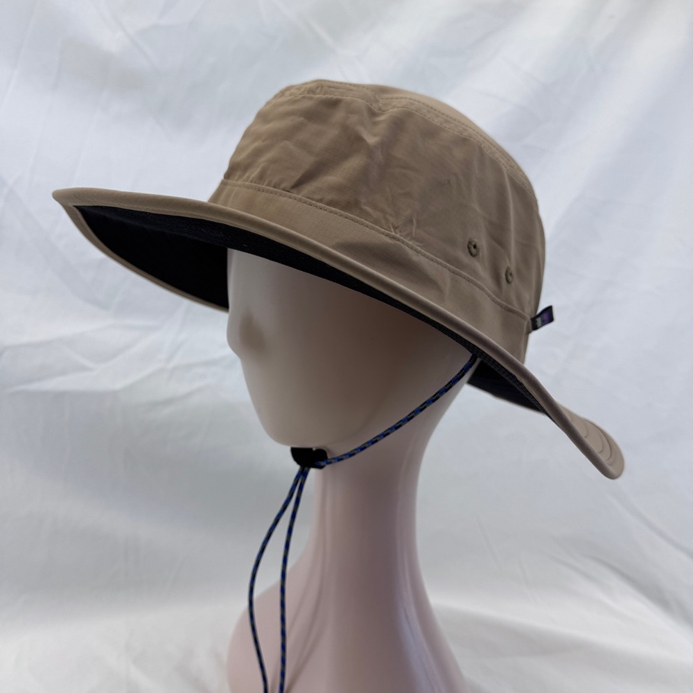 Patagonia Tech Sun Booney Hat Khaki Size Small Wide Brim Gorpcore Hiking Outdoor - Picture 2 of 15
